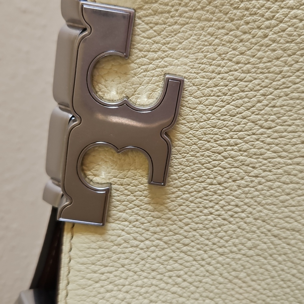 NWT. Tory Burch Mini Eleanor Pebbled Satchel. Lemon Sugar. - Picture 5 of 11
